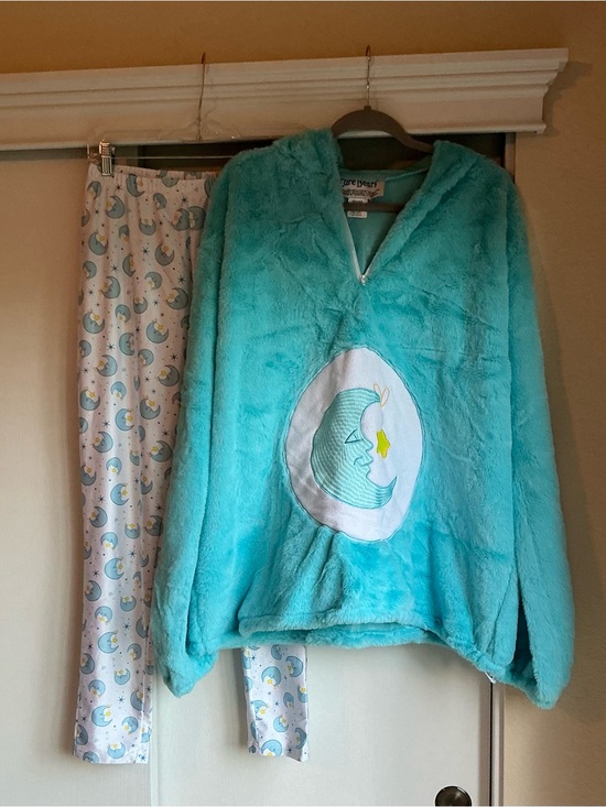 Carter's Other - Care Bear Costume. Aqua Plush Hooded Top with Moon Patch